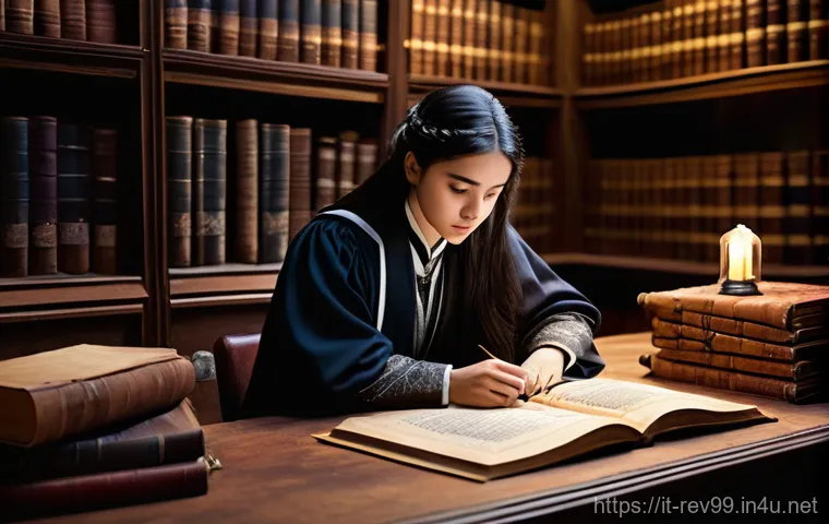리버스 1999 등급별 장비 추천 - **A Scholar's Discovery of Arcane Power:**
A young, intelligent female scholar, dressed in a mod...