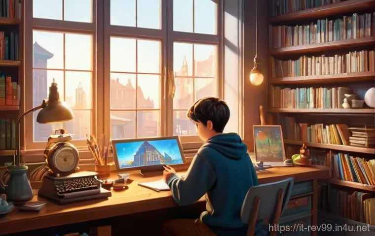 리버스 1999 유저와의 협력 콘텐츠 - **Prompt: Dedicated Fan Artist Creating "Reverse: 1999" Masterpiece**
    "A young artist, with a fo...
