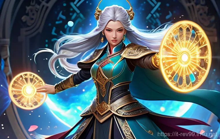 리버스 1999 메타 최적의 클래스 - **A Dynamic Duo in Arcane Battle**
    A powerful female Arcanist, resembling Lilya, with long, dyna...