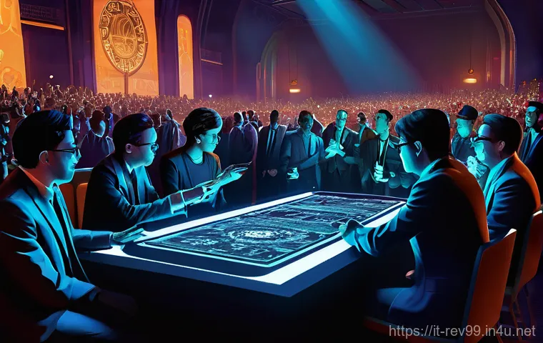 리버스 1999 팬 커뮤니티 이벤트 - **Prompt 1: Community Anticipation at an Event**
    "A diverse group of young adults, dressed in st...