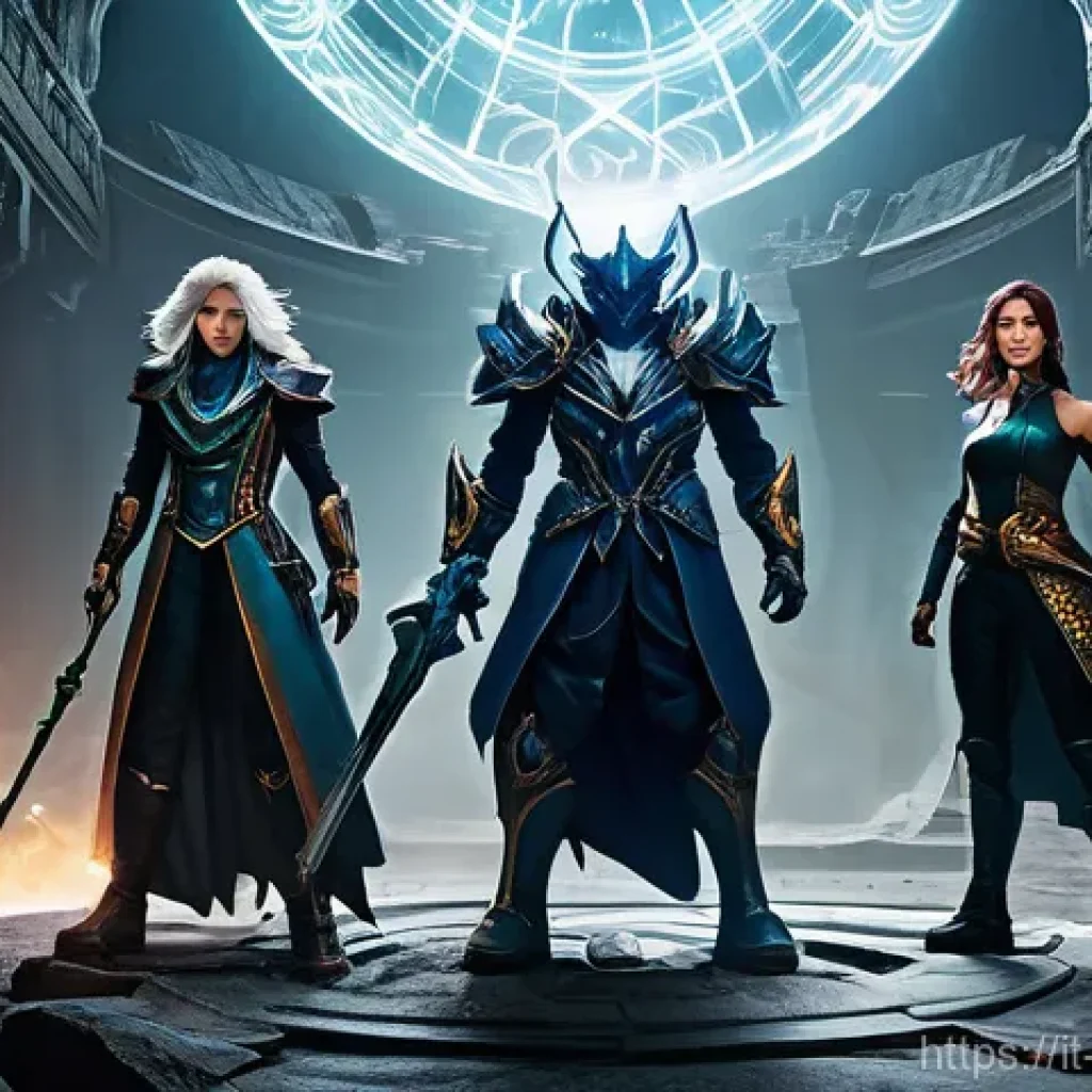 리버스 1999 고급 유저 가이드 - **Arcanist Synergy in Action:**
    "A dynamic, epic fantasy illustration featuring three 'Reverse: ...