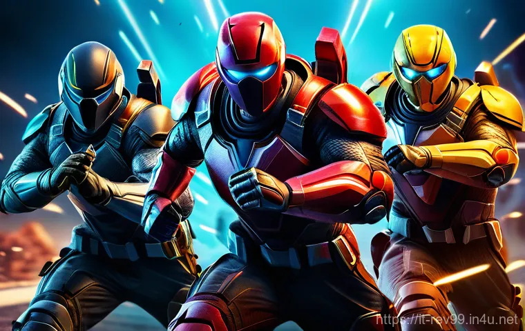리버스 1999 공략 사이트 추천 - **"Team Synergy in a Dynamic Battle"**
A dynamic and visually stunning illustration of a team fr...