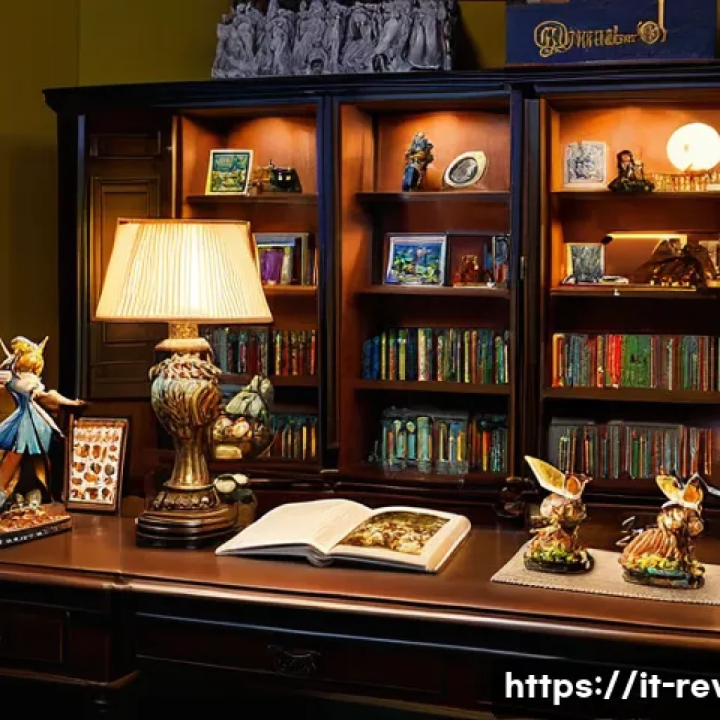 리버스 1999 공식 굿즈 판매 일정 - **Prompt 1: The Collector's Sanctuary**
"A cozy, slightly dim room with a warm, inviting atmosph...