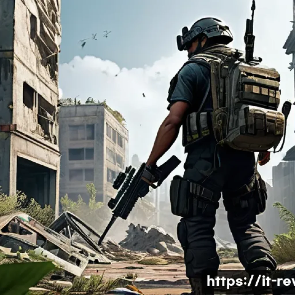 리버스 1999 유저 공략 동영상 모음 - A tactical gamer positioned strategically behind natural cover in an urban post-apocalyptic map, obs...