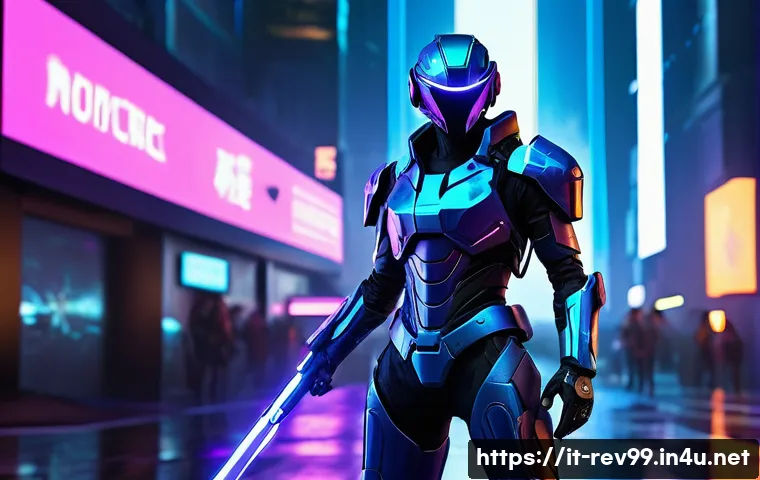 리버스 1999 신규 클래스 발표 - A futuristic warrior character from Reverse:1999 wearing sleek, high-tech armor that blends neon pur...