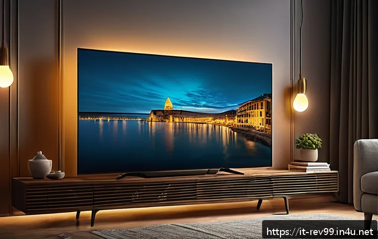 리버스 1999 공식 스트리밍 일정 - A cozy Italian living room scene in the evening, featuring a modern smart TV displaying a suspensefu...