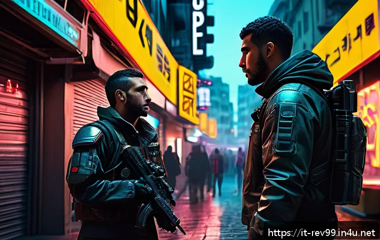리버스 1999 차기 업데이트 예상 - A futuristic urban night scene showcasing highly detailed textures and atmospheric lighting with dee...
