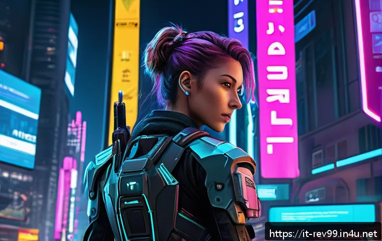 리버스 1999 신규 유저 환영 이벤트 - A futuristic, cyberpunk-style cityscape at night, illuminated by vibrant neon signs in Italian langu...